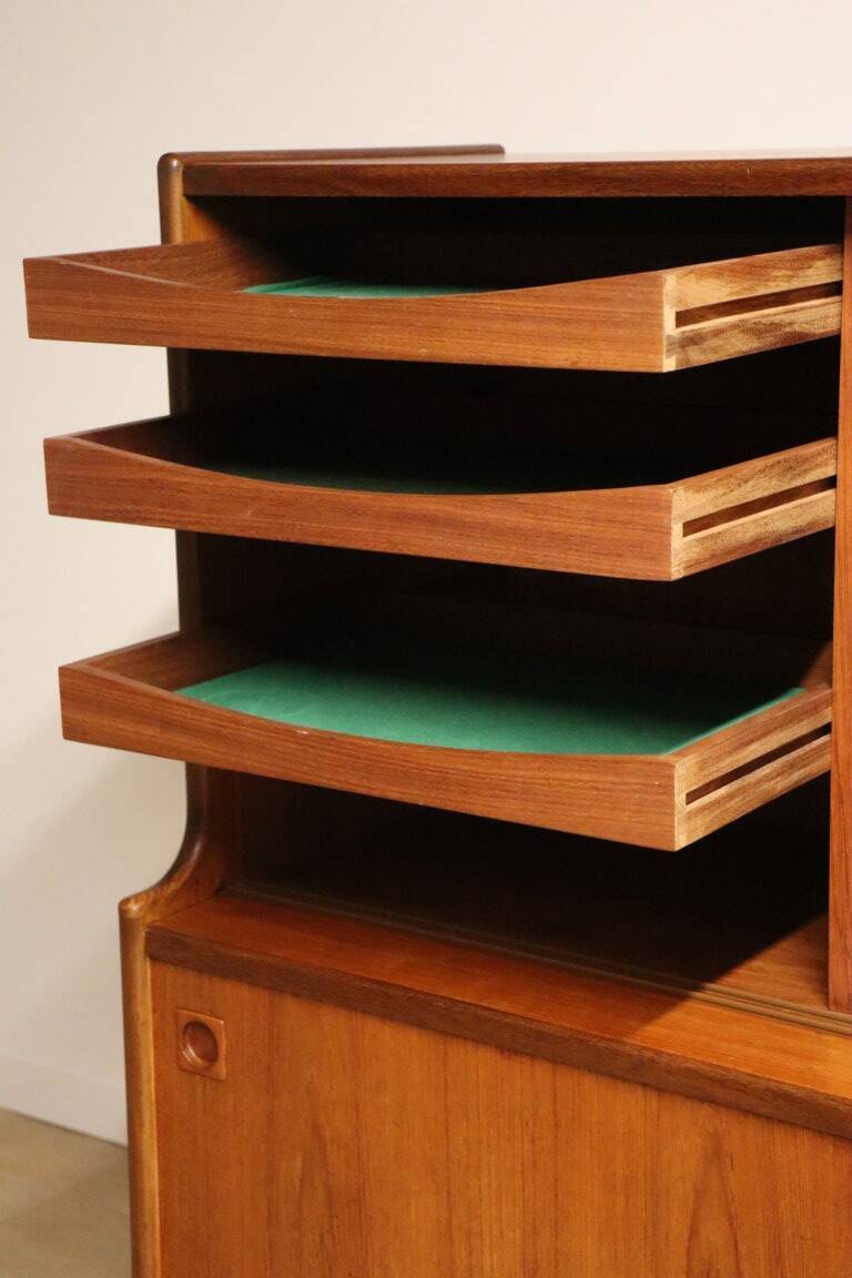 Enfilade haute scandinave édition Samcom en teck, 1960