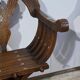 Pair of Savonarola Syrian Walnut Armchairs – Late 19th Century