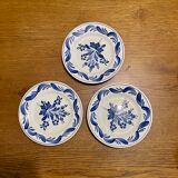 Set of 3 Sarreguemines dessert plates