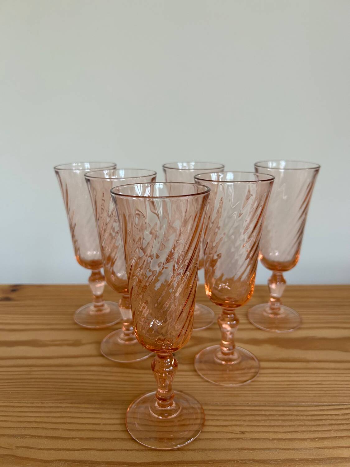 Set of 6 Rosaline champagne flutes