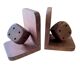 Pair of wooden dice bookends, circa 1960