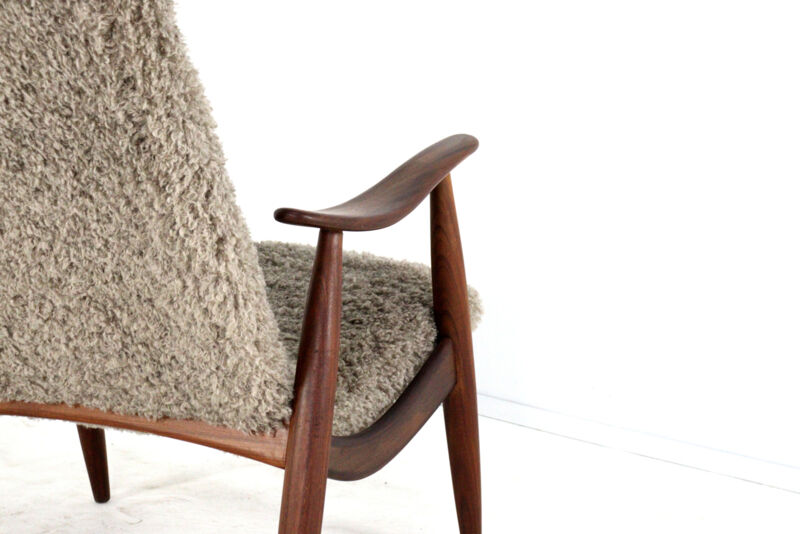 Mid century modern Armchair brown doodle (1) - total restoration - unique