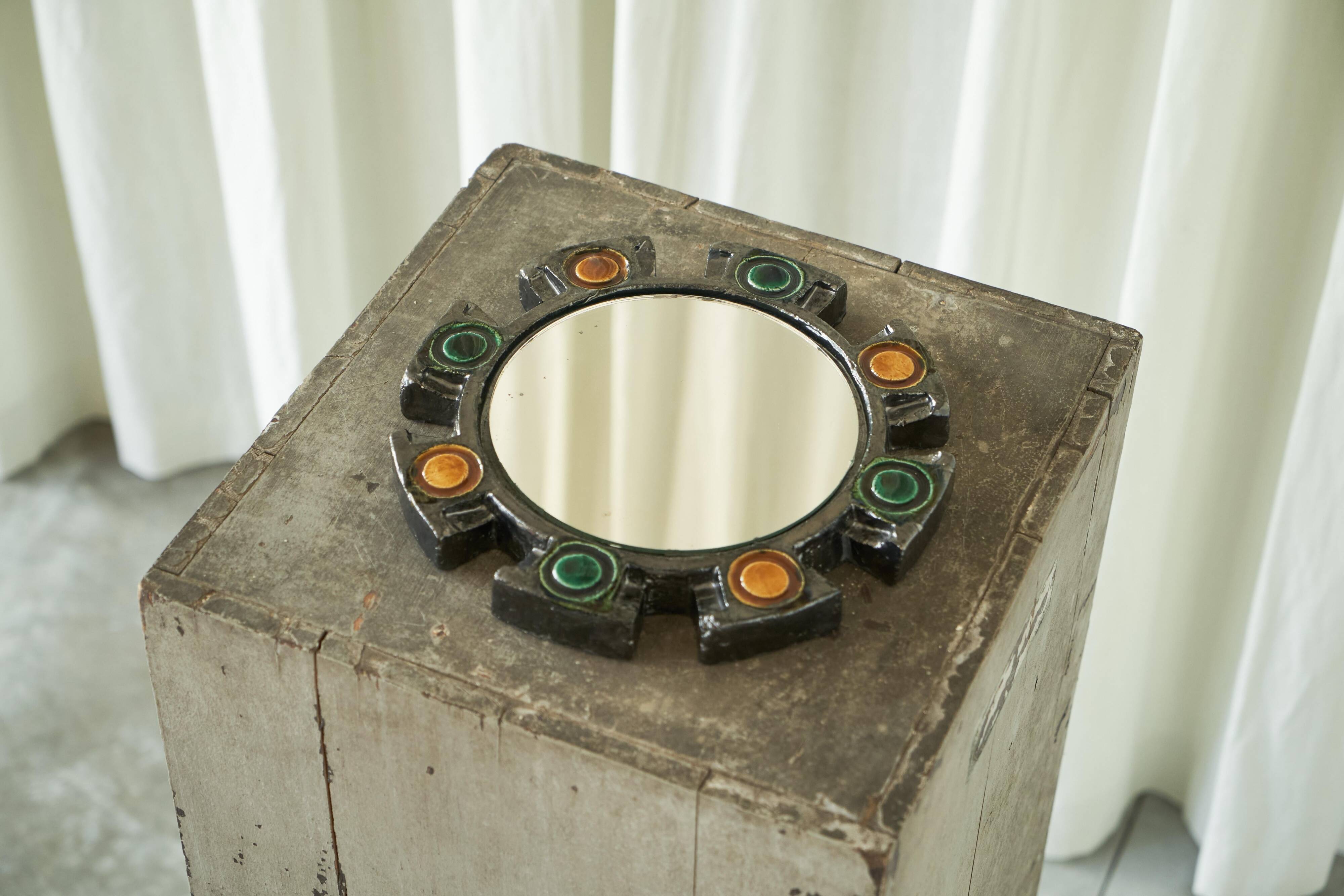 Atelier Berlemont Ceramic Wall Mirror 1960s