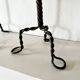Pair of Arts & Crafts vintage antique candlesticks in wrought iron & copper