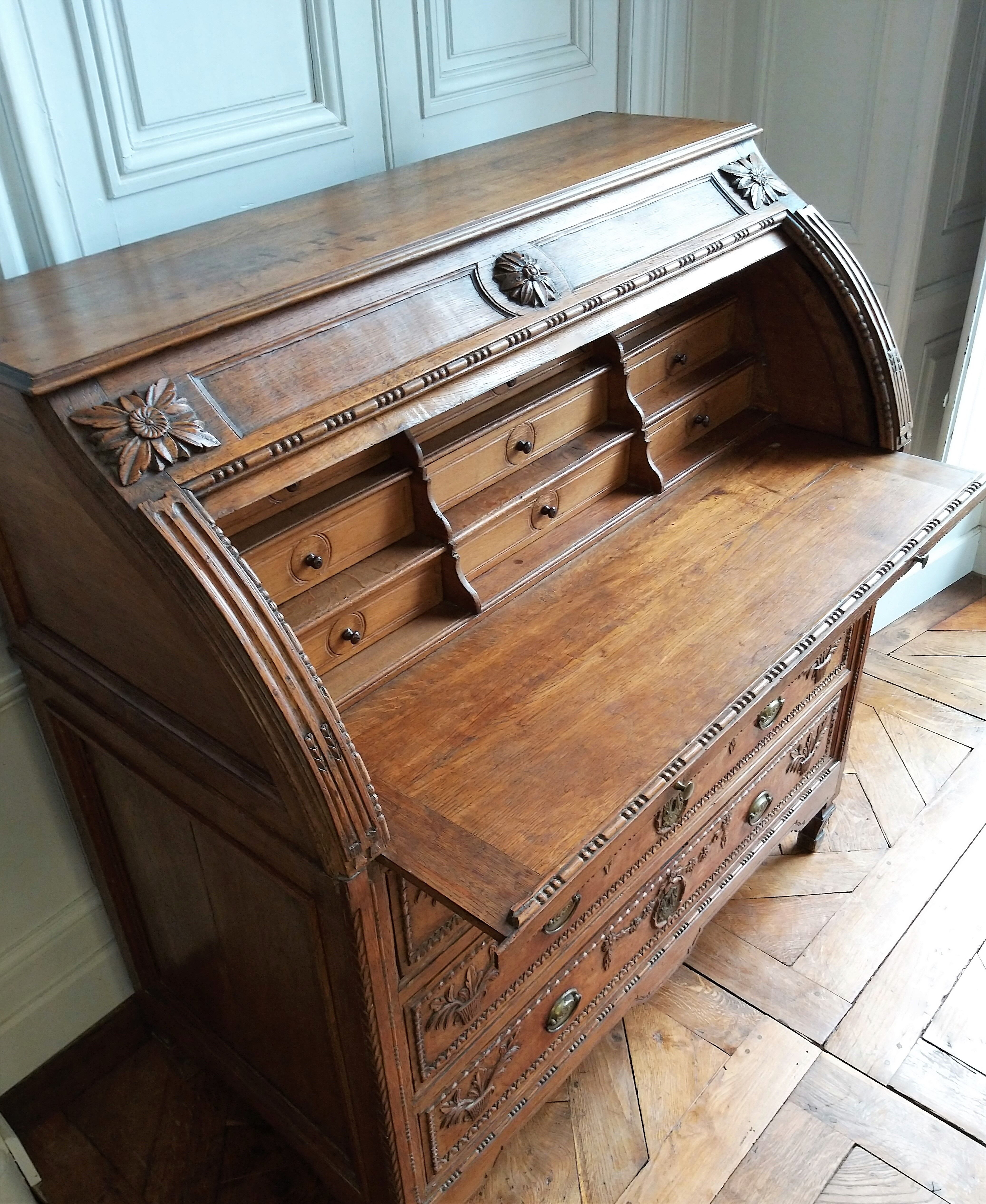 Writing desk cylinder Louis XVI 18th century