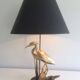 Lampe en laiton représentant un héron
