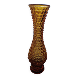 Vintage Ancien Vase En Verre d'Empoli Pointes Diamant