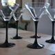 5 Verres à cocktail pied noir