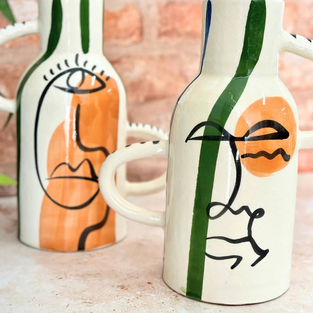 Taboukalt Oudm orange artisanal vase