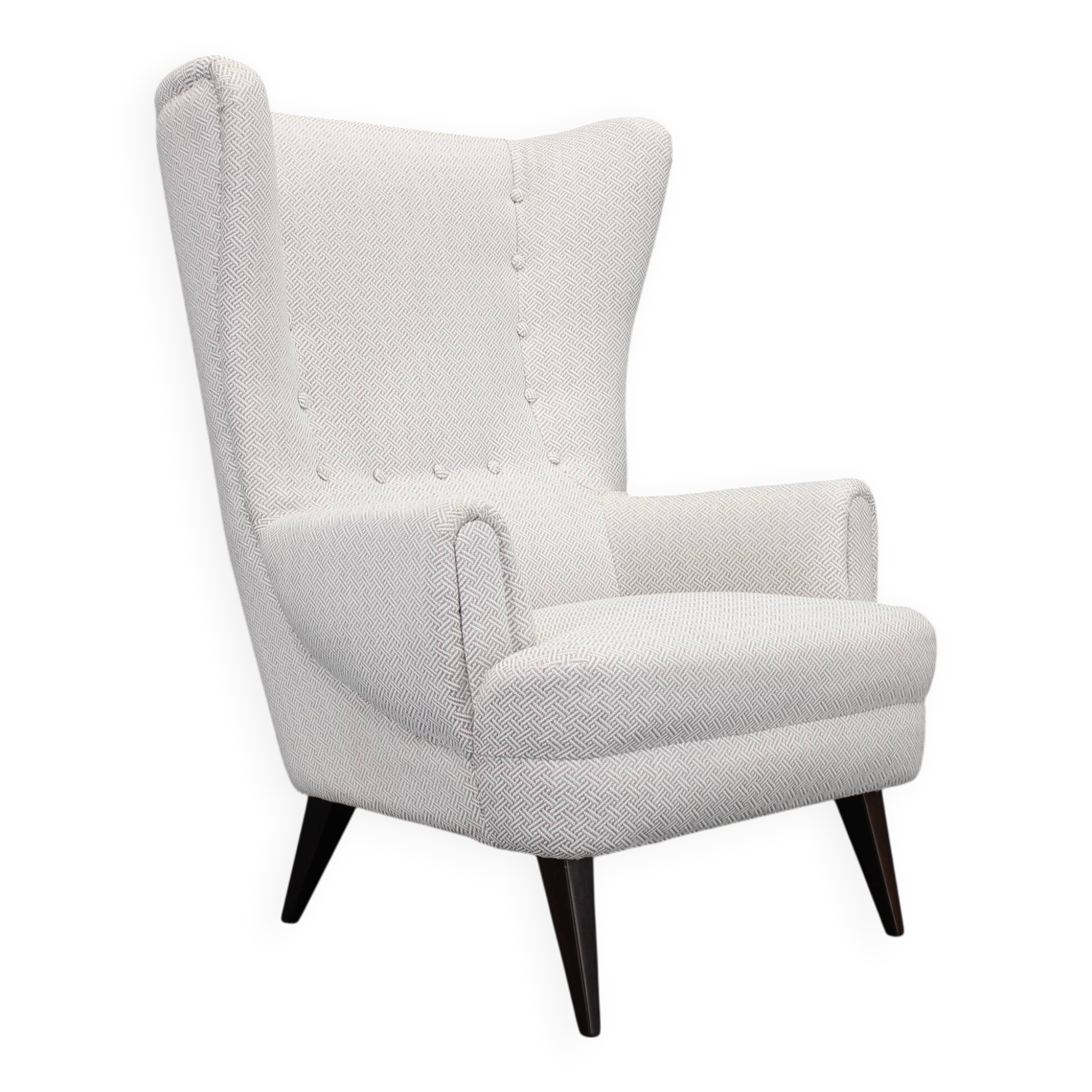 1960s Restored Wingback Chair, Czechoslovakia