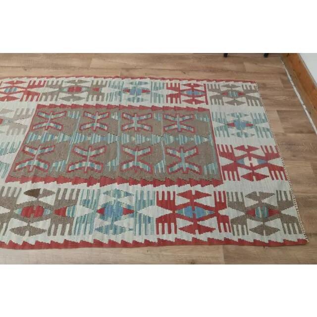 1970s Vintage Turkish Handmade Wool Cotton Pink Kilim Rug 97x158