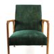 Fauteuil vintage en velours vert, années 1970