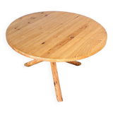 Pine round tripod dining table