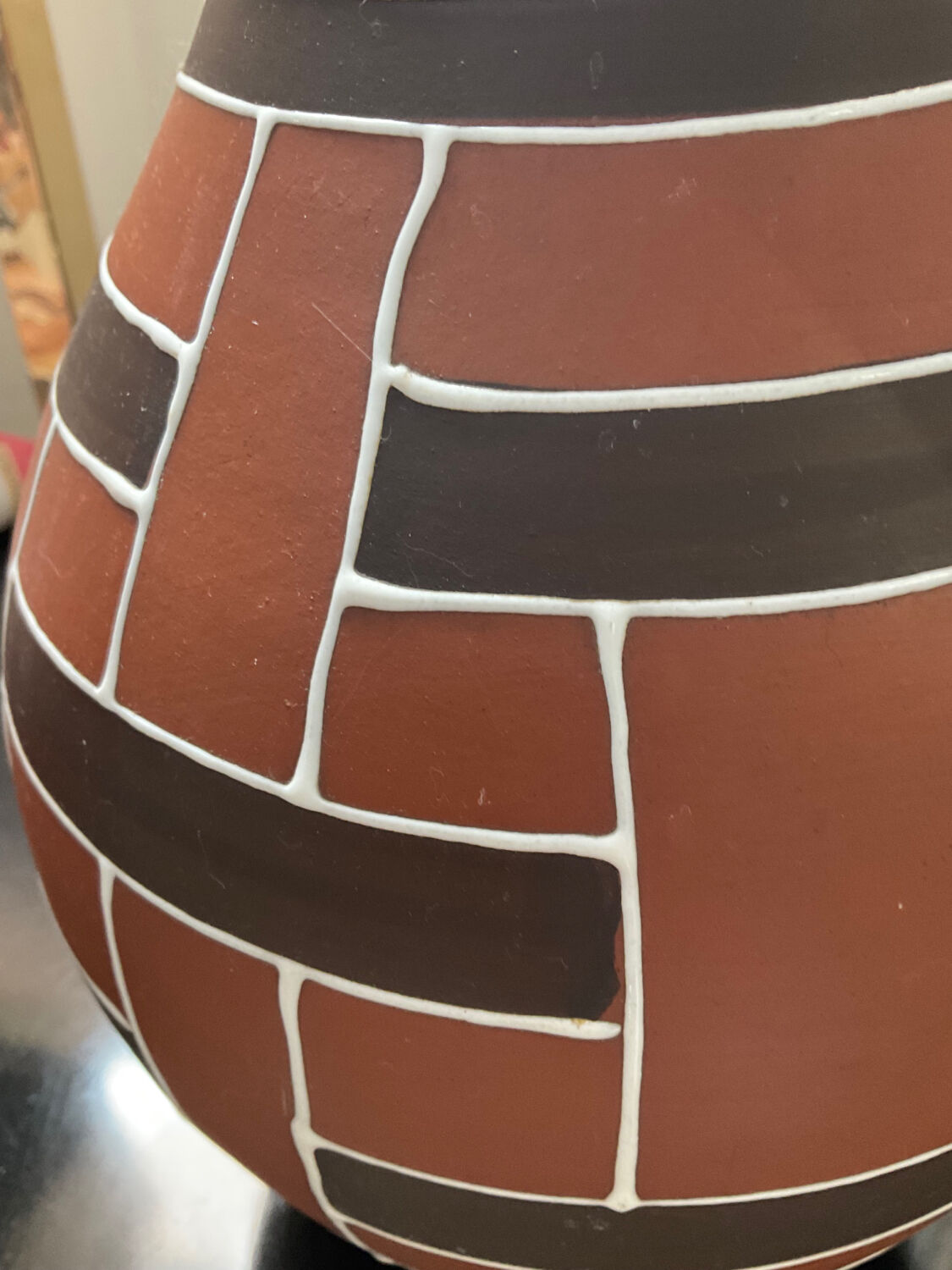 Vintage glazed terracotta vase