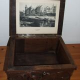 Old carved wooden box