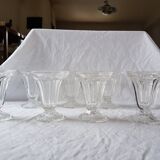 Lot of 8 old ice cups in bistro glass