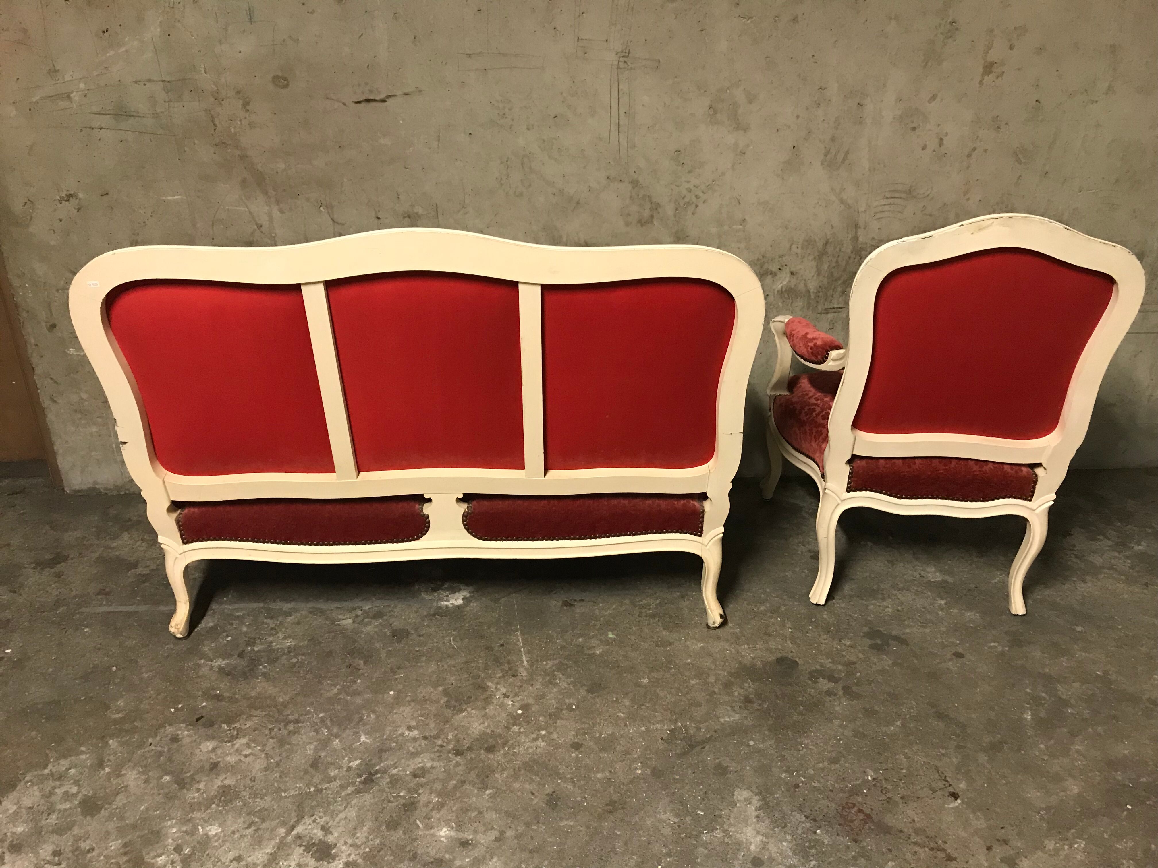 Sofa and chair Louis XV