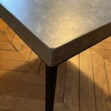 Gray square table in cement and metal by Julie Prisca
