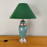 Lampe à poser bleu turquoise et laiton