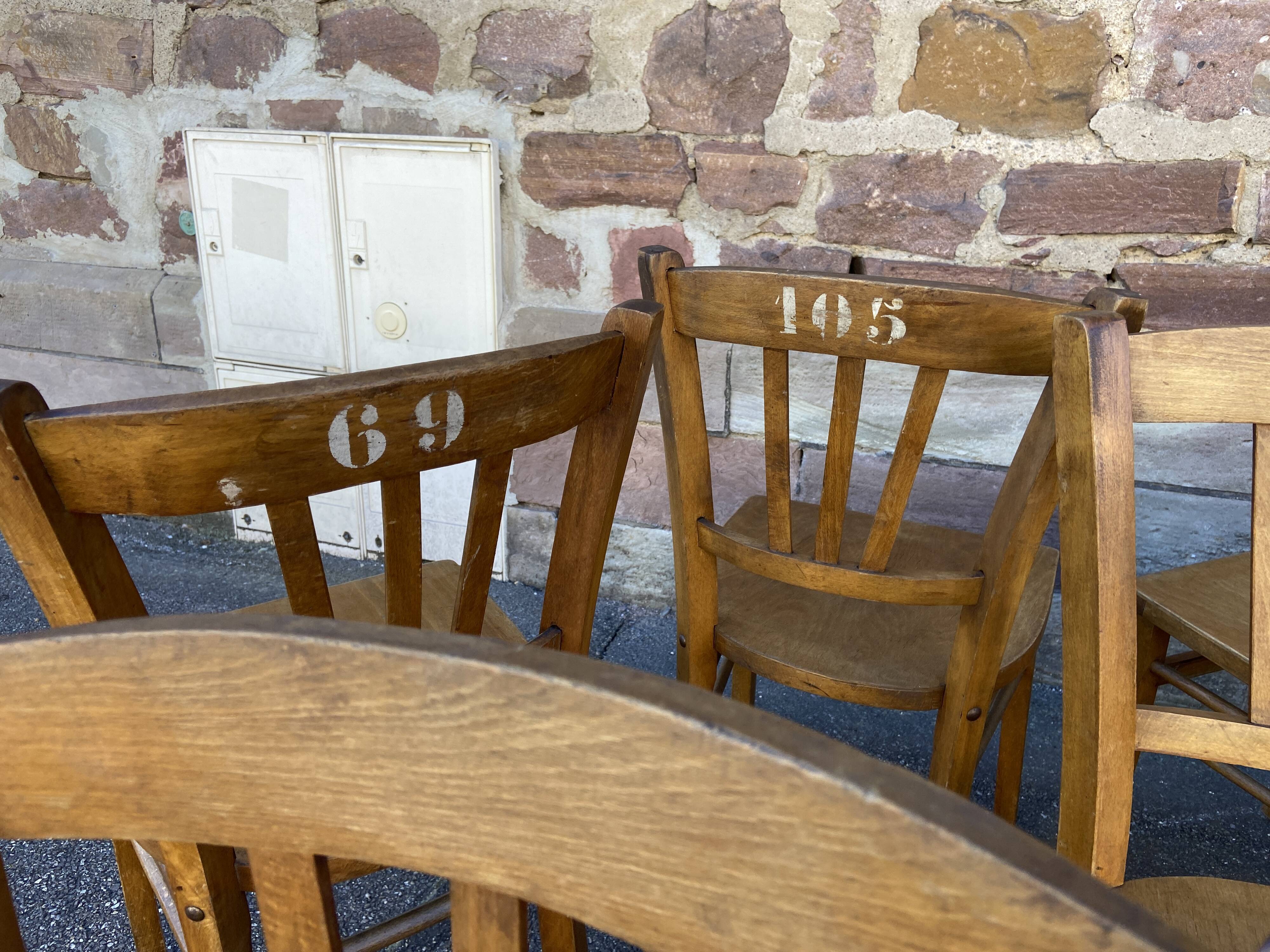 Lot 40 bistro chairs coffee curved vintage wood