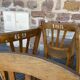 Lot 40 bistro chairs coffee curved vintage wood