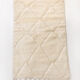 Moroccan Berber carpet blessed ouarain ecru plain with engraved diamonds 167x105cm