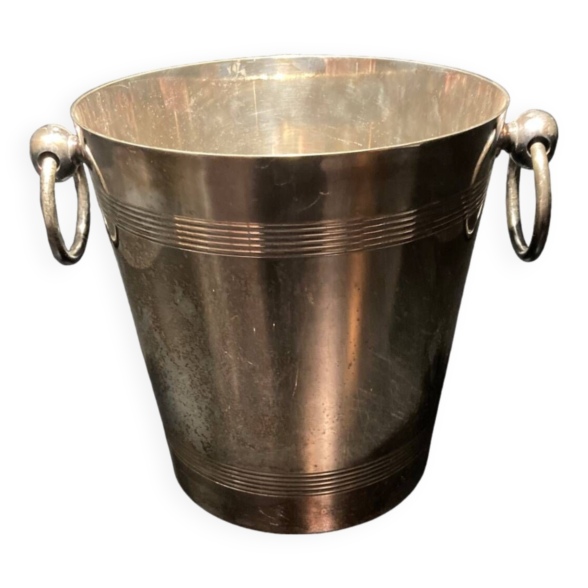 Silver metal champagne bucket