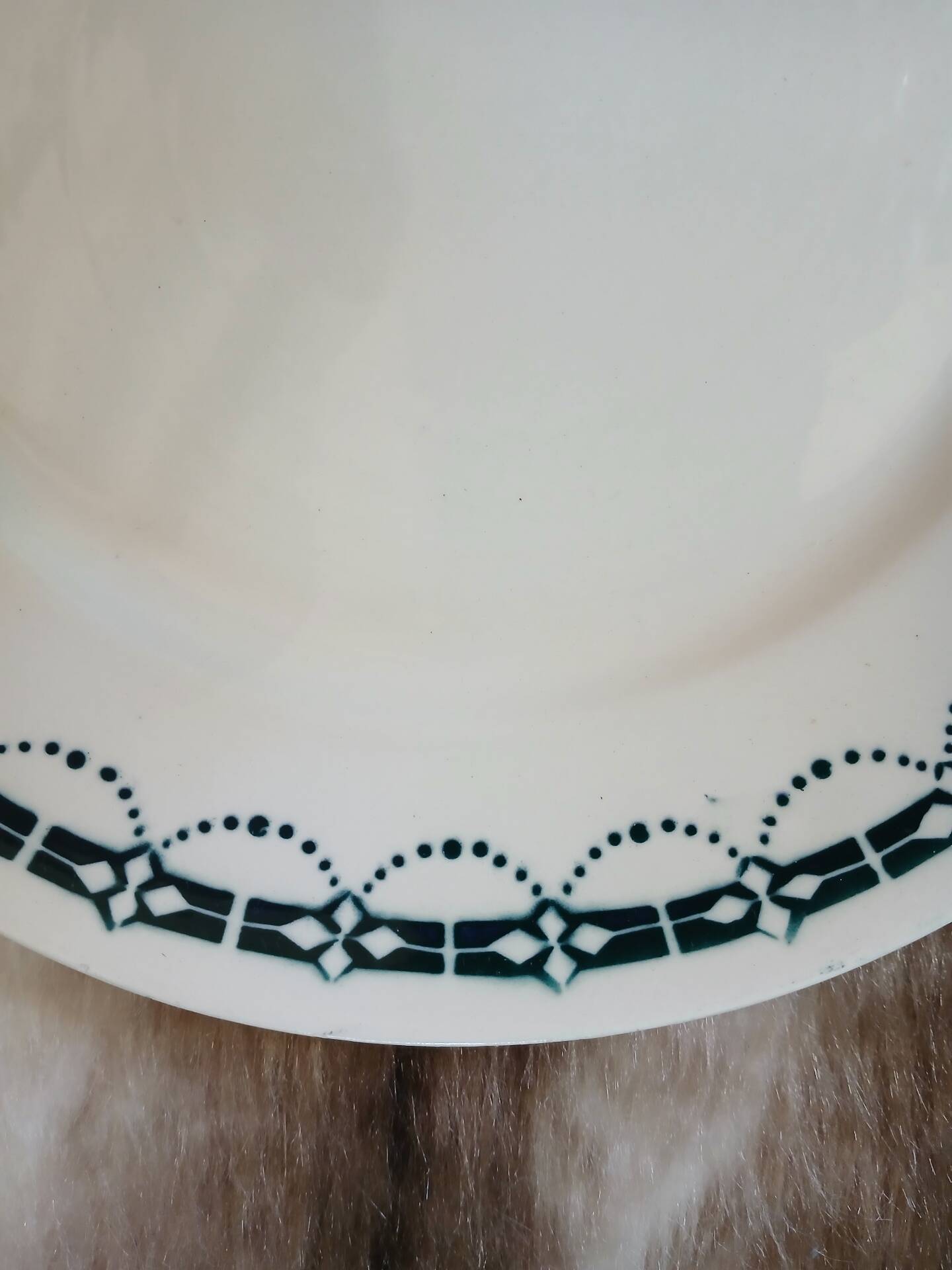 6 assiettes plates anciennes en Terre de fer