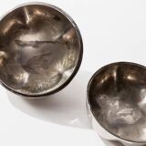 Vintage 1970s silver-plated pumpkin box with lid.