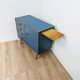 Buffet commode vintage en bois & bleu