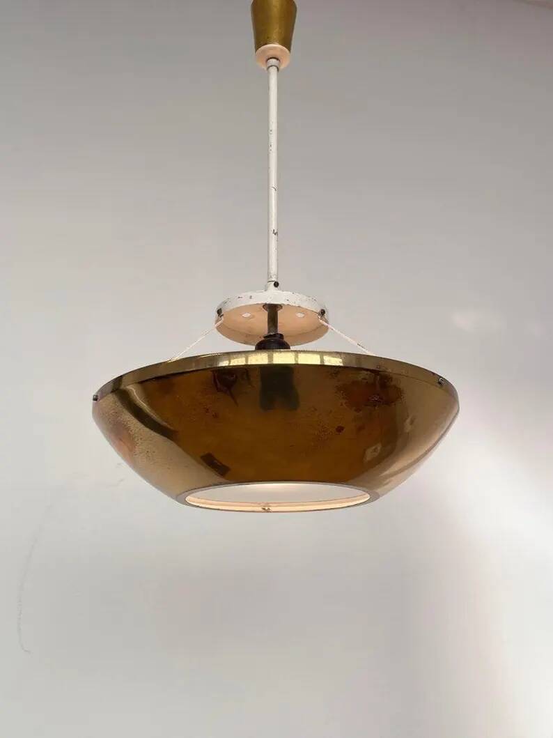 Small brass design UFO pendant - 1940s / Czechoslovakia