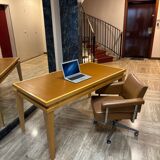 Flat desk from a French institution stamped Philippe Hurel