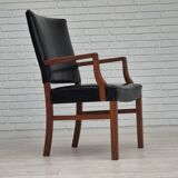 1960s, Danish armchair, original very good condition, teak wood, artificial leather.