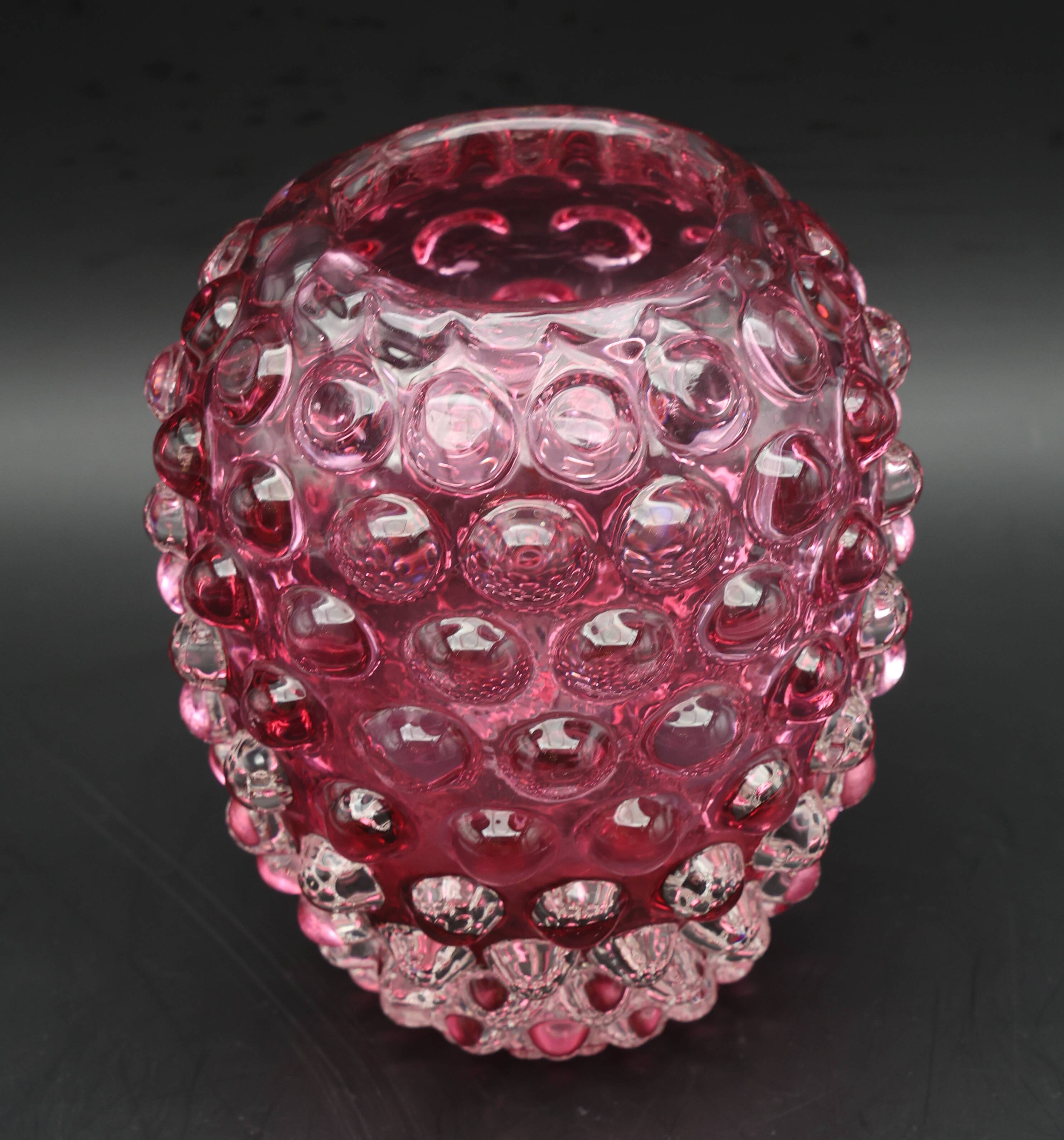 Extraordinary Pink Barovier e Toso Bugnato Vase