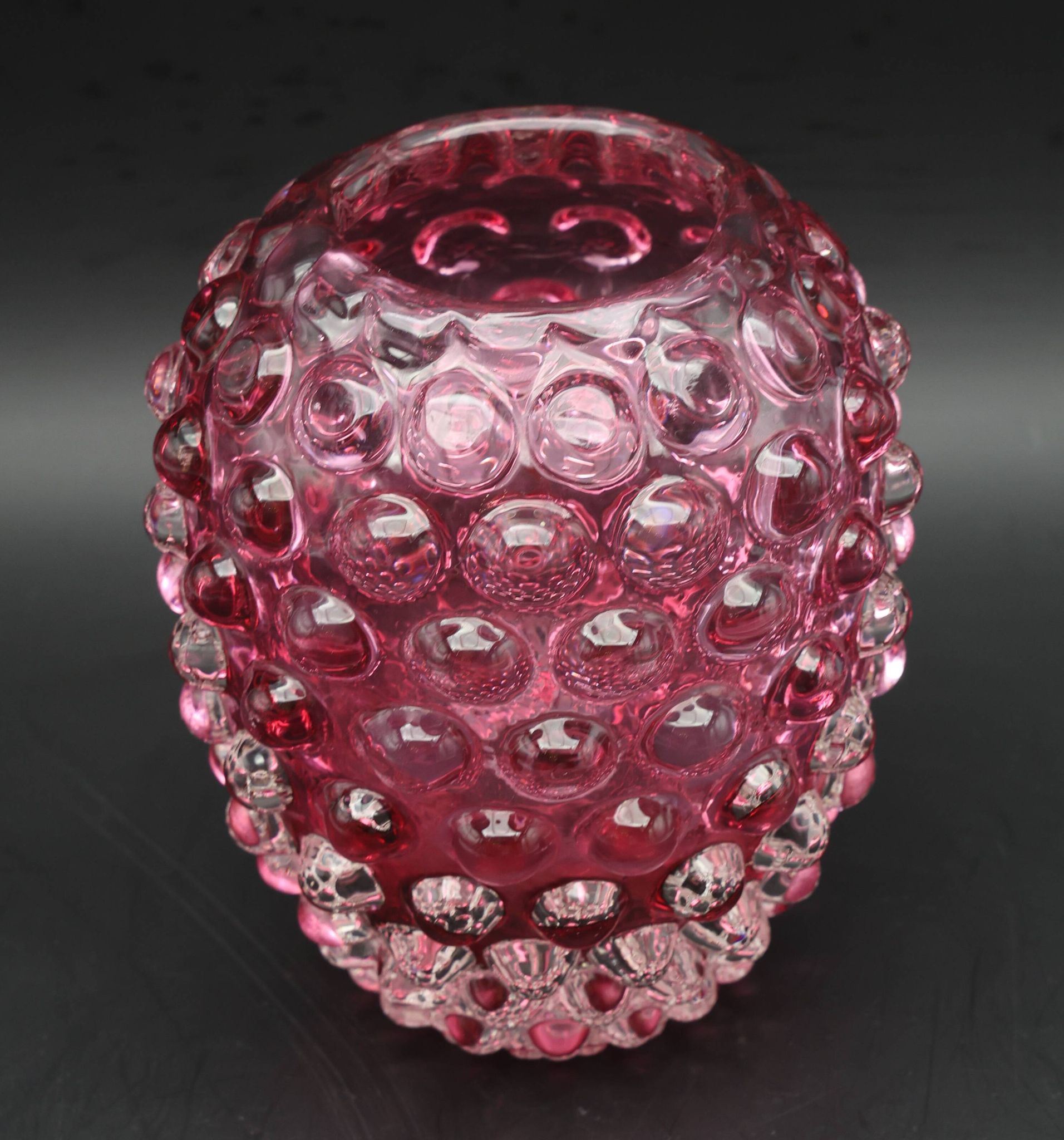 Extraordinary Pink Barovier e Toso Bugnato Vase
