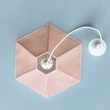 Vintage cane pendant light - pink rope