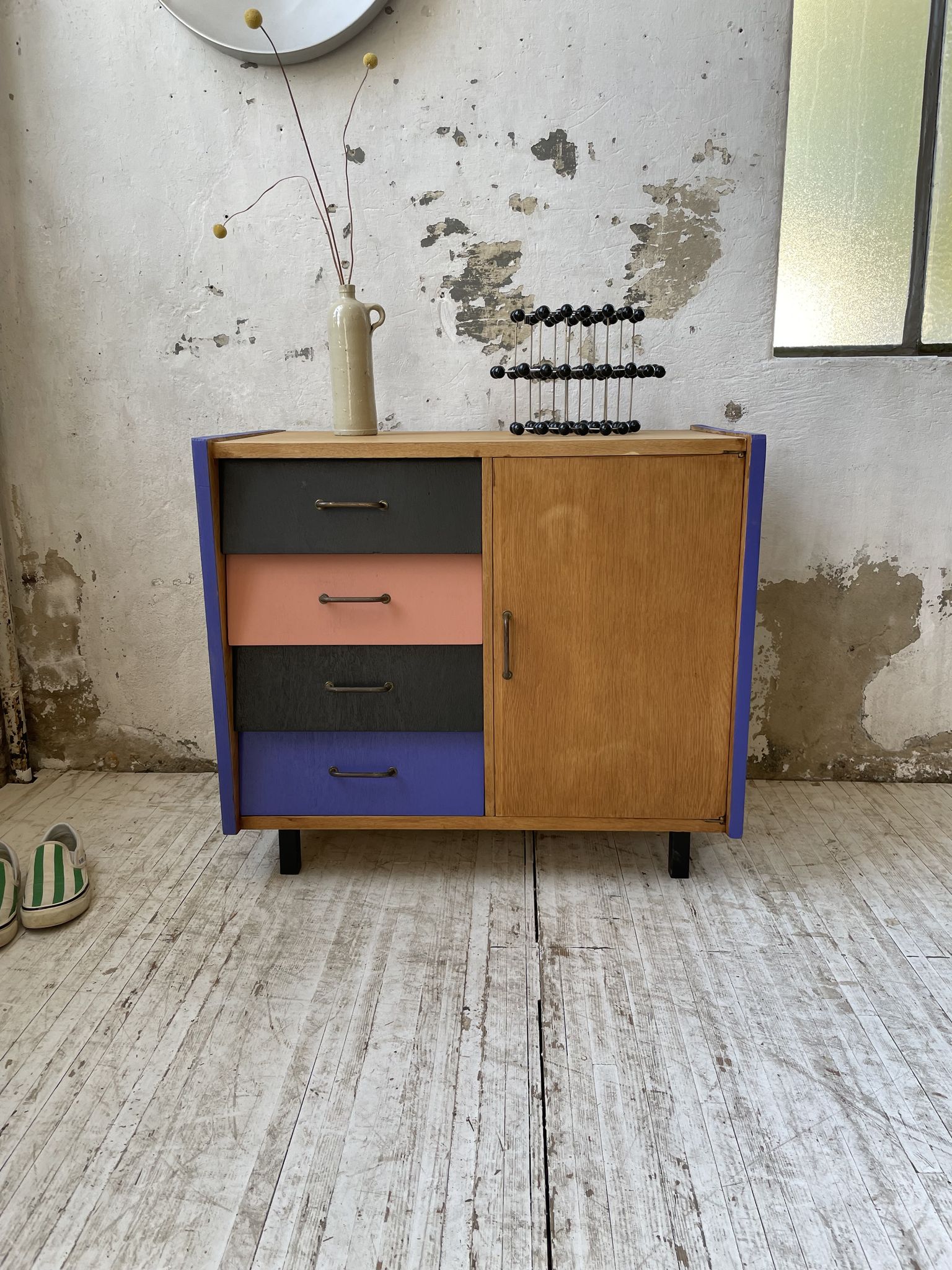 Colorful chest of drawers furniture 60s