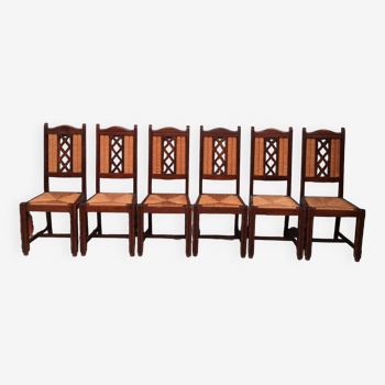 6 chaises style dudouyt art deco 1950