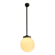Art Deco 1940s simple opal glass globe pendant lamp