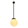 Art Deco 1940s simple opal glass globe pendant lamp