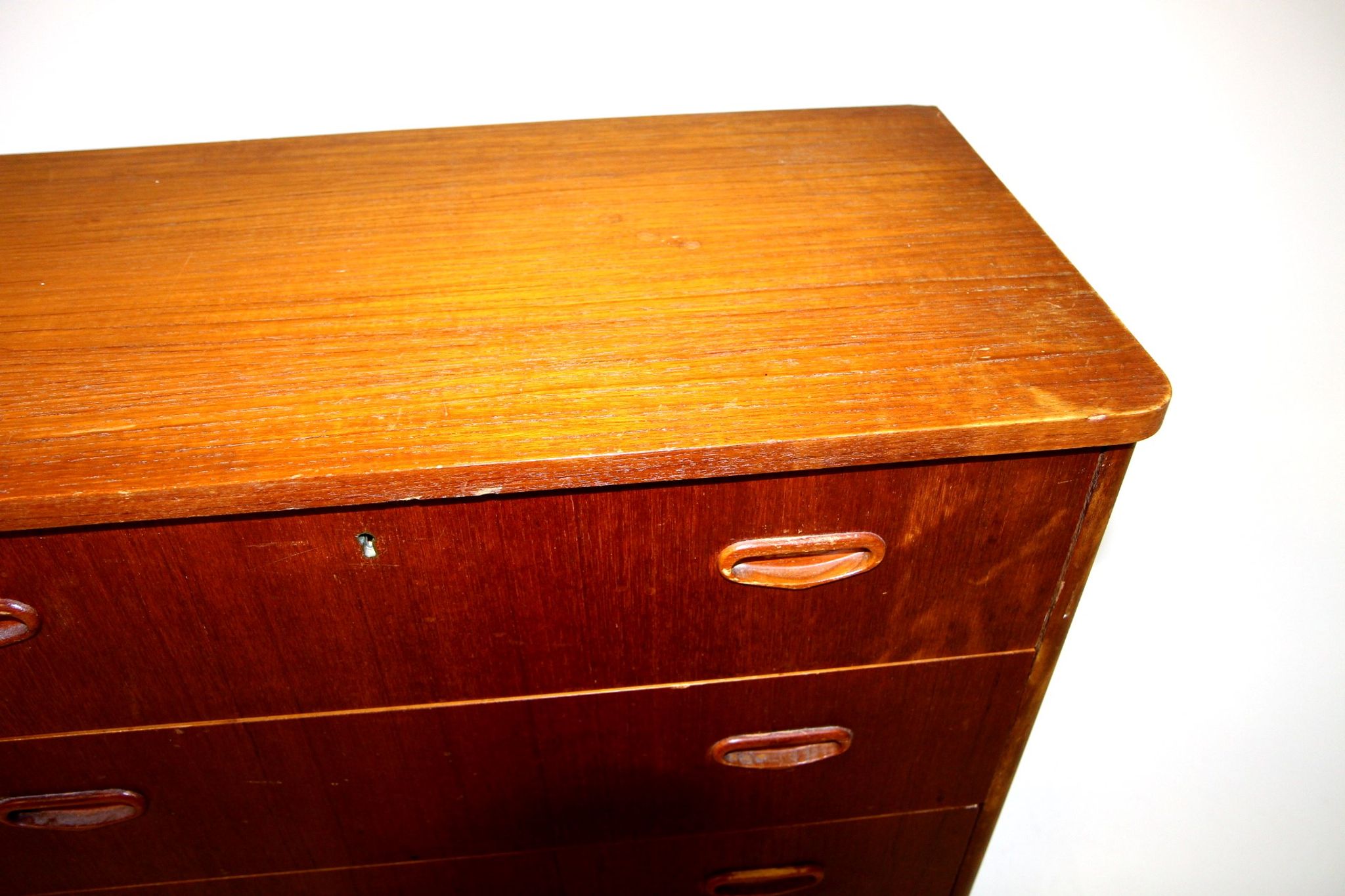 Commode-chiffonnier "Tallboy" en teck, Suède, 1950