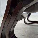 1970s, Scandinavian design, lounge chair, original condition, leather, bent wood.