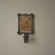 Wall light religious print wrought iron wall candle holder artisanal production countryside