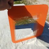Vintage orange glass mirror