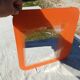 Vintage orange glass mirror