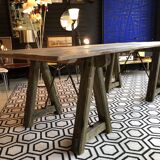 Farm table on trestles
