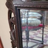 Mirror with pediment, carved wood