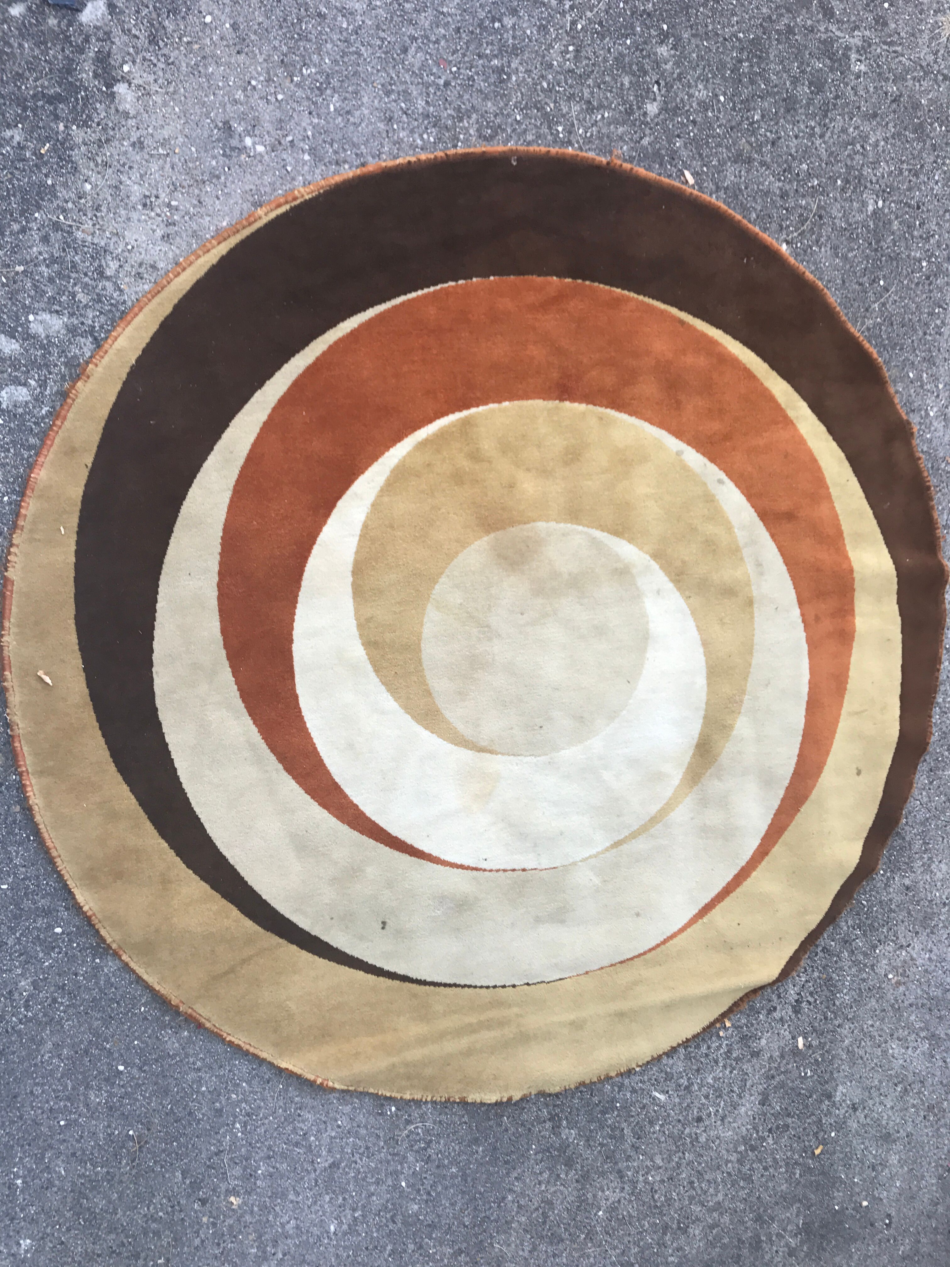 Carpet wool circular 1970 - 200x200 cm