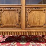 Louis XVI-style walnut library showcase