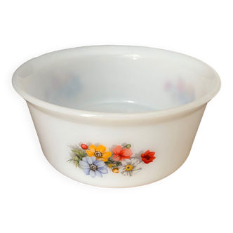 Vintage arcopal bowl with flowers